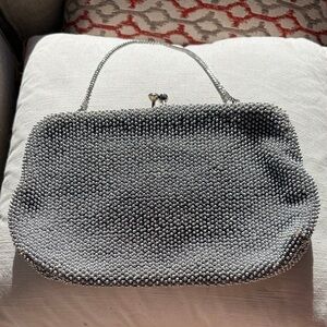 Vintage Silver Beaded Women's Bag